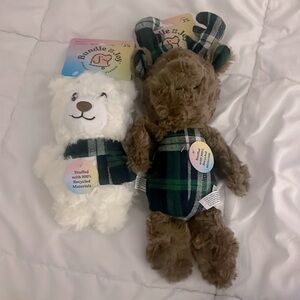 NWT Plaid Polar Bear | Plaid Moose Dog Toy 2 Pc Bundle